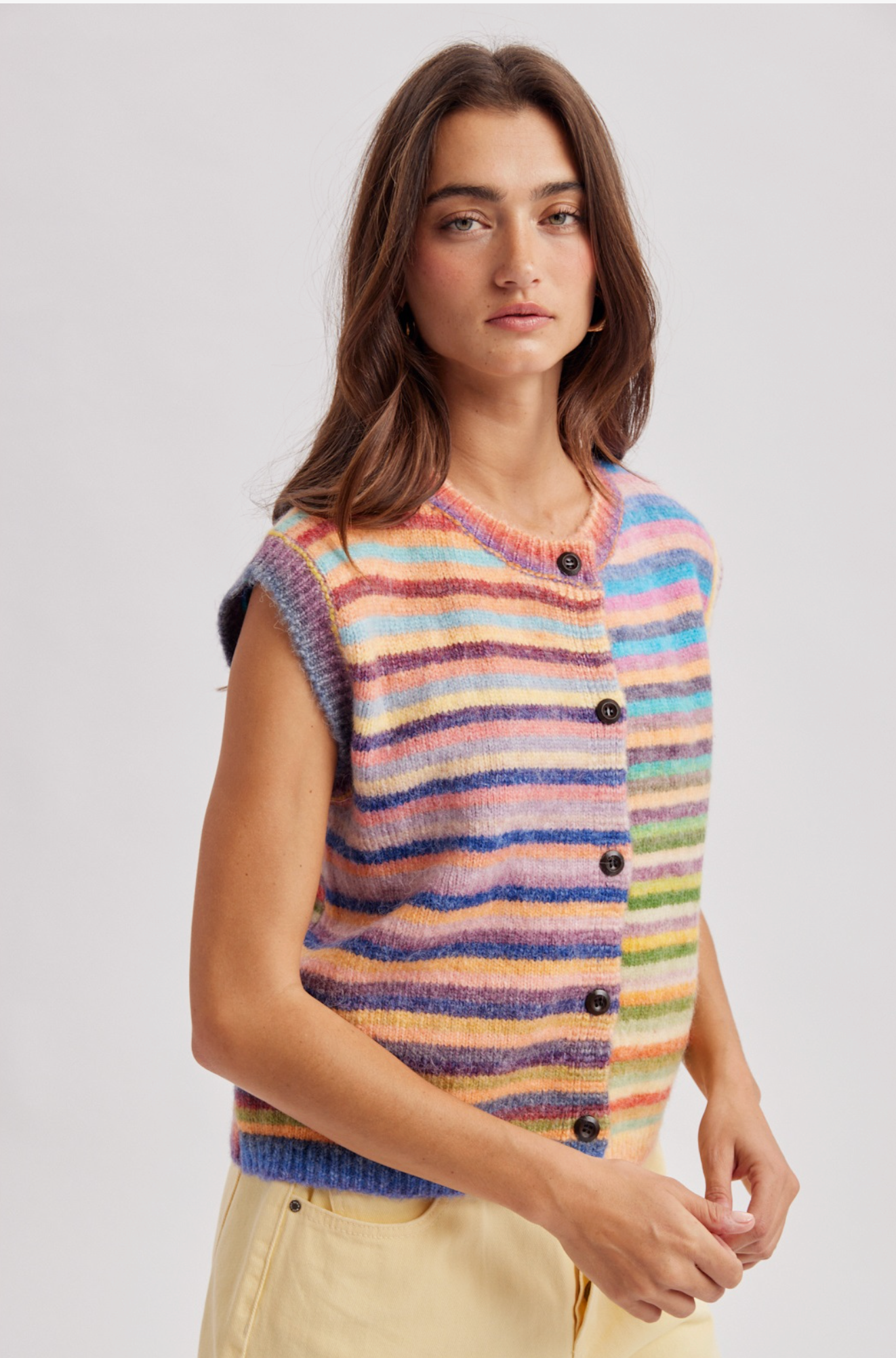Rainbow Stripe Sweater Vest