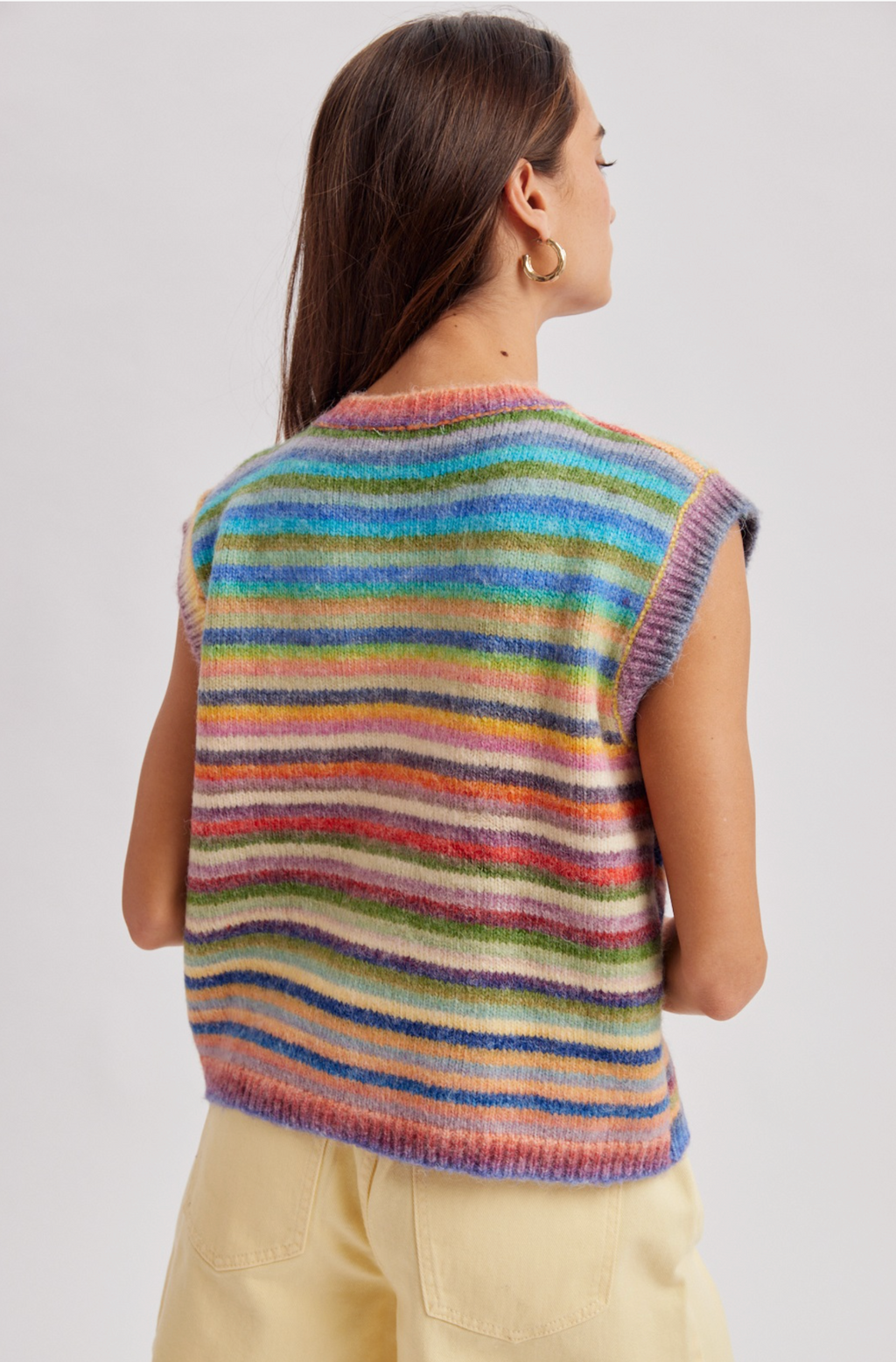 Rainbow Stripe Sweater Vest