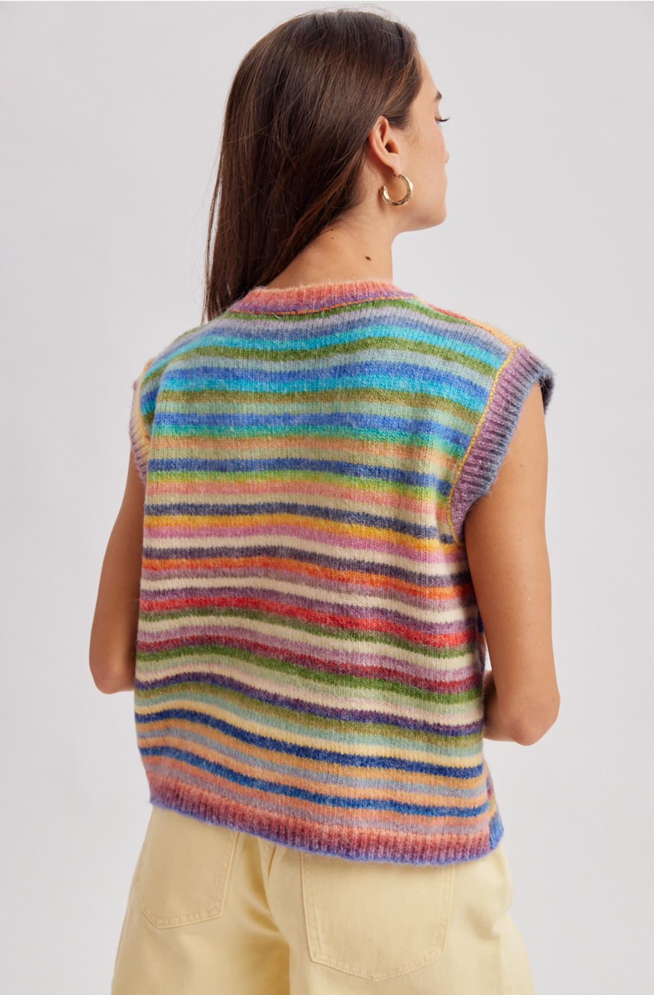 Rainbow Stripe Sweater Vest