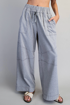 Exposed Seam Wide Leg Pants