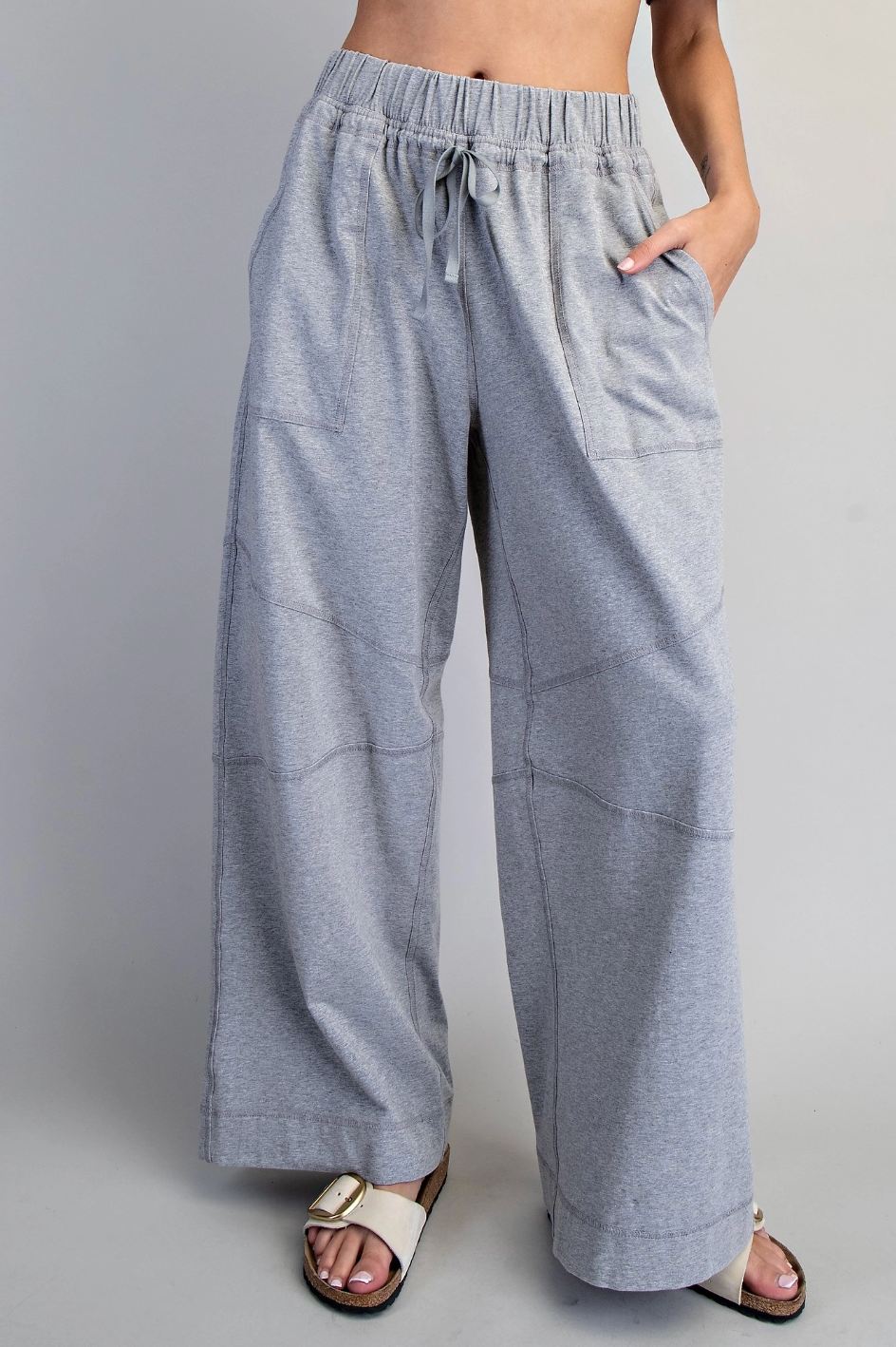 Exposed Seam Wide Leg Pants