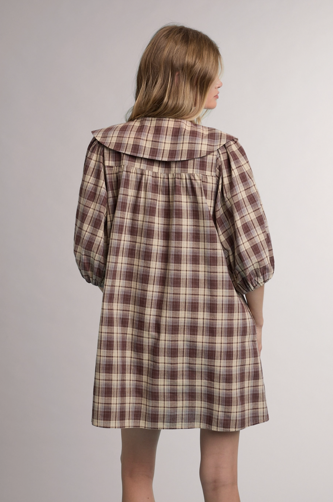 Peter Pan Plaid Mini Dress