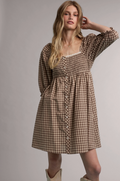 Gingham Smocked Babydoll Dress