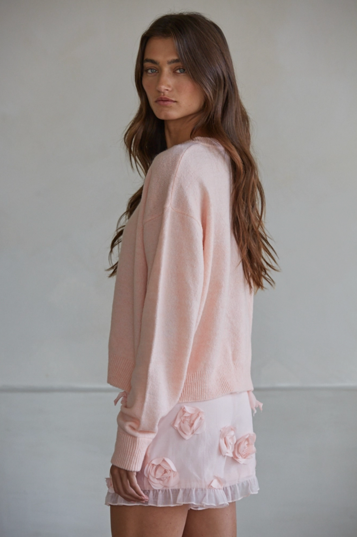 Knit Crew Neck Cardigan
