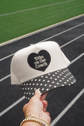 Dibs on the Coach Hat | Black Polka Dot Canvas