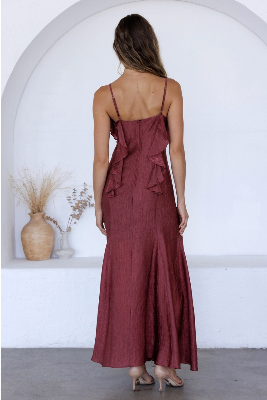 Ruffled Textured Maxi Dress