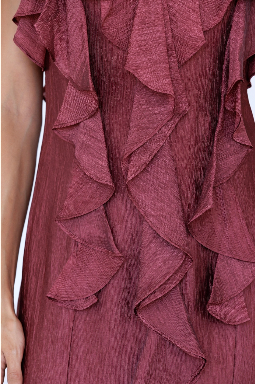 Ruffled Textured Maxi Dress