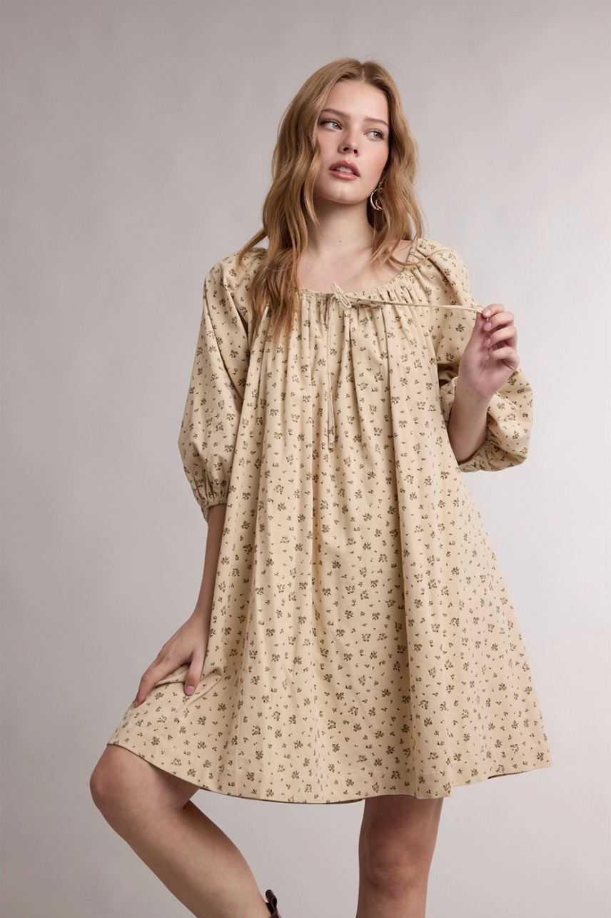 Floral Mini Corduroy Dress