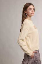 Fish Motif Graphic Crew Neck Sweater