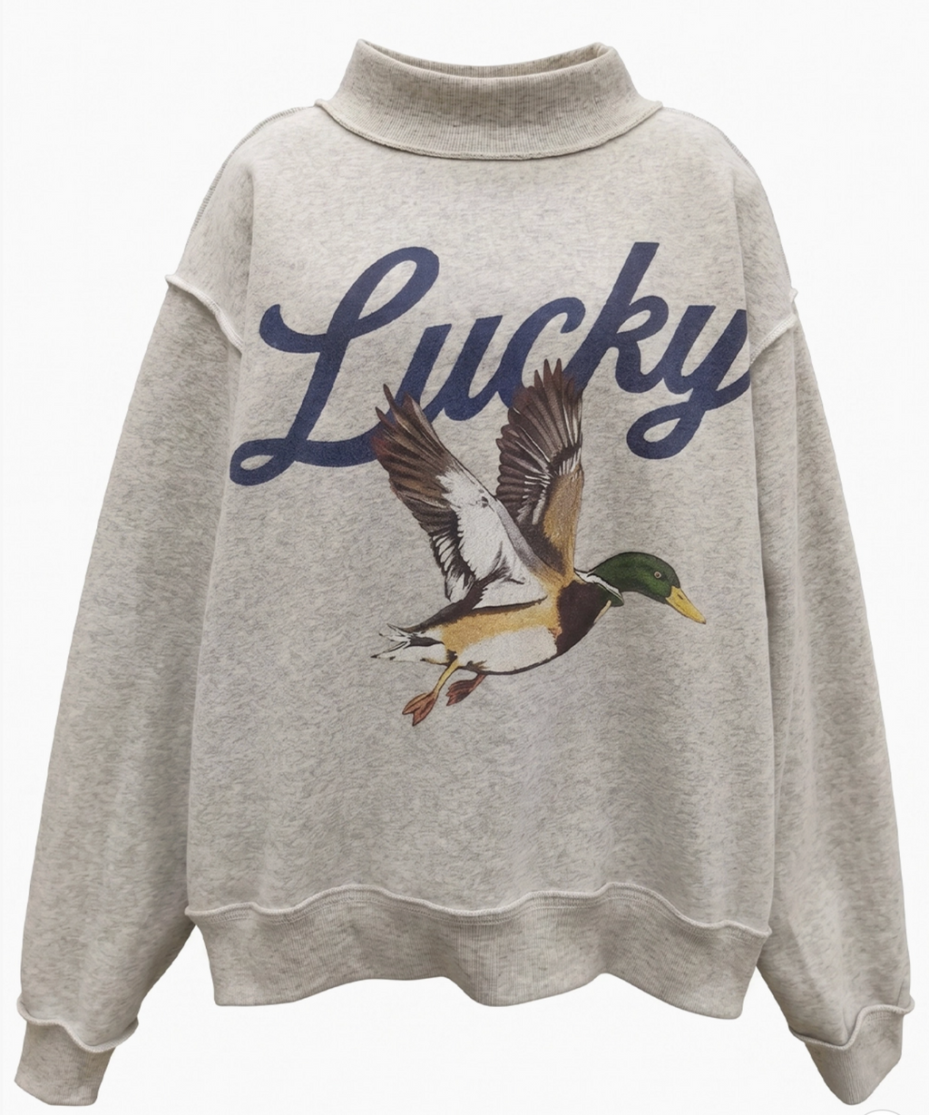 IT2594-MALLARD Lucky & Mallard Reversible Mock Neck