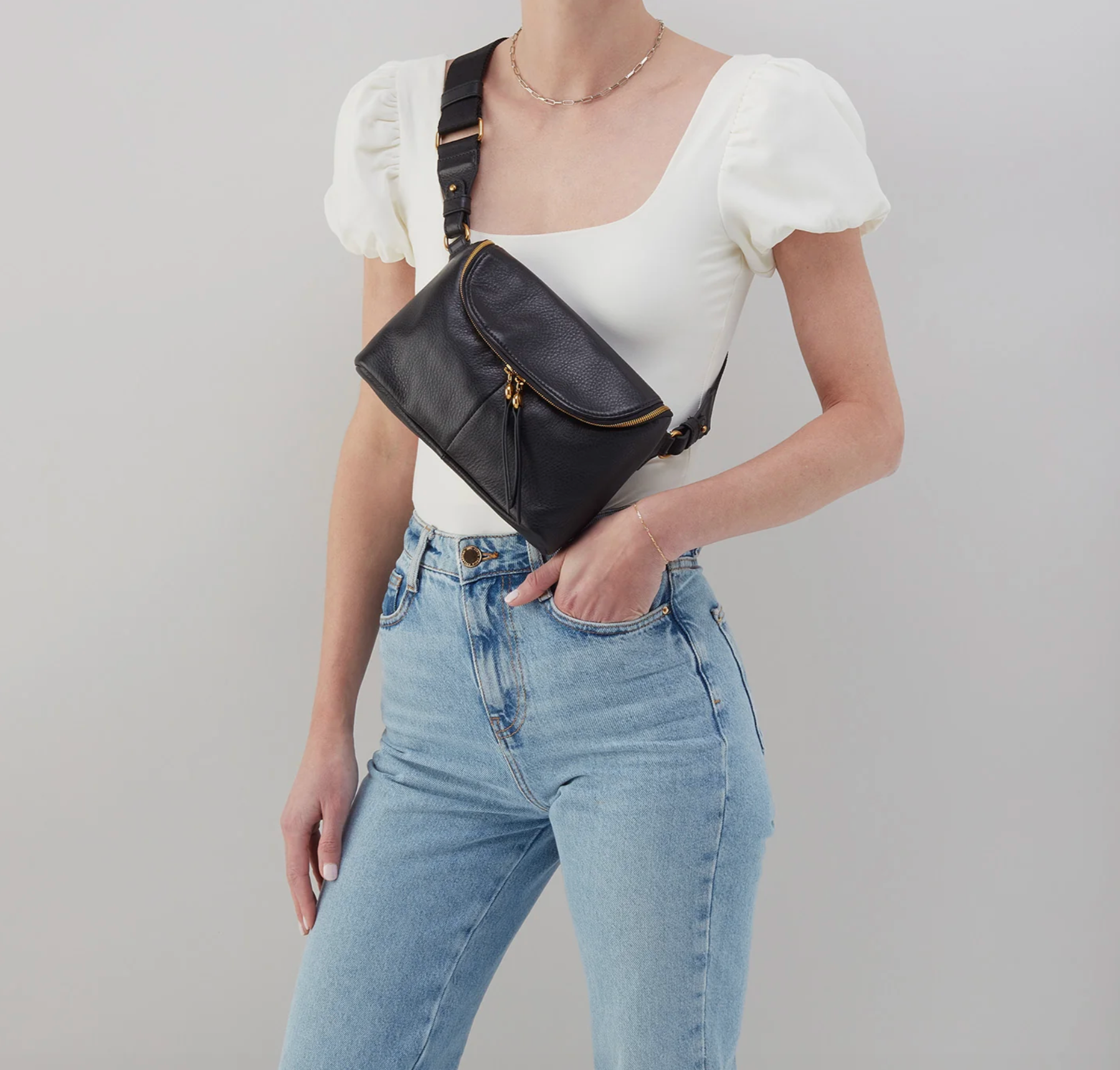 Fern Large Belt Bag - Pebbled Leather | Warm Honey