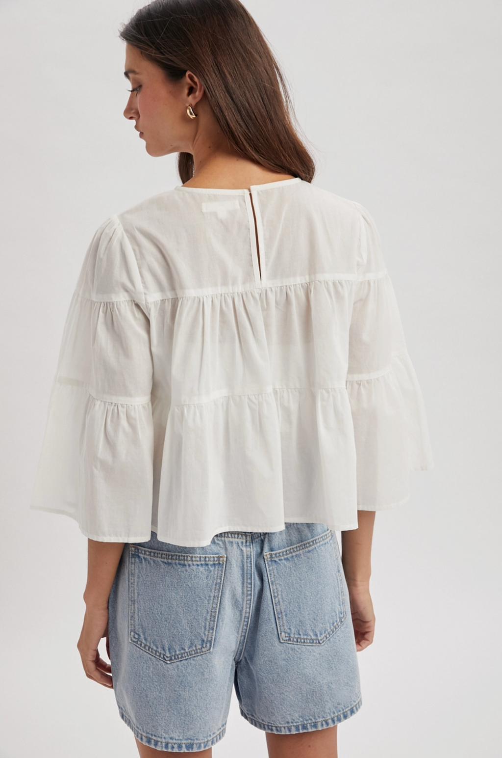 Tiered Relaxed Crop Blouse