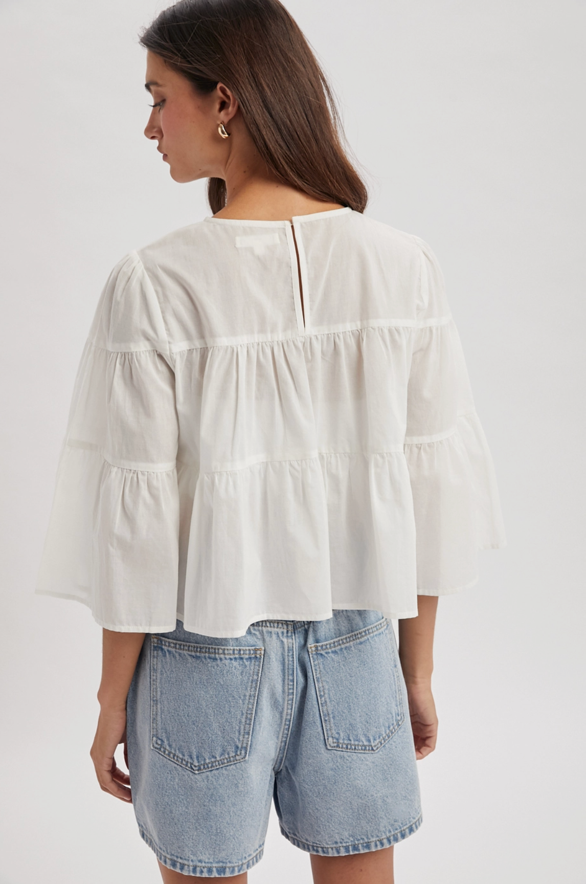 Tiered Relaxed Crop Blouse