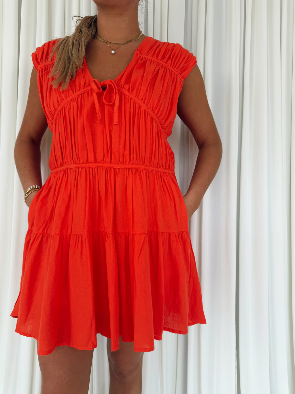 Cap Sleeve Tiered Dress