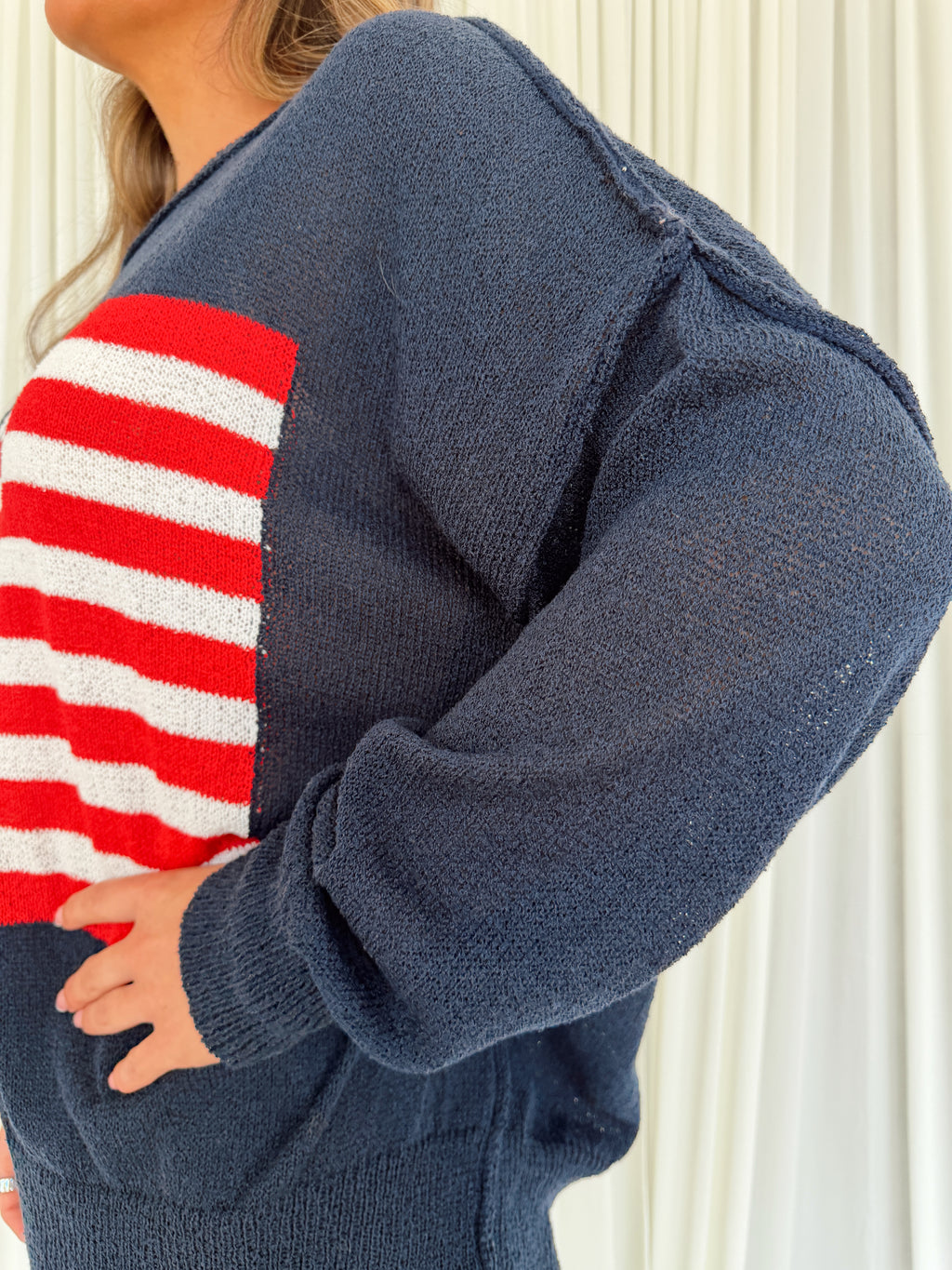 USA Flag Long Sleeve Pullover Sweater