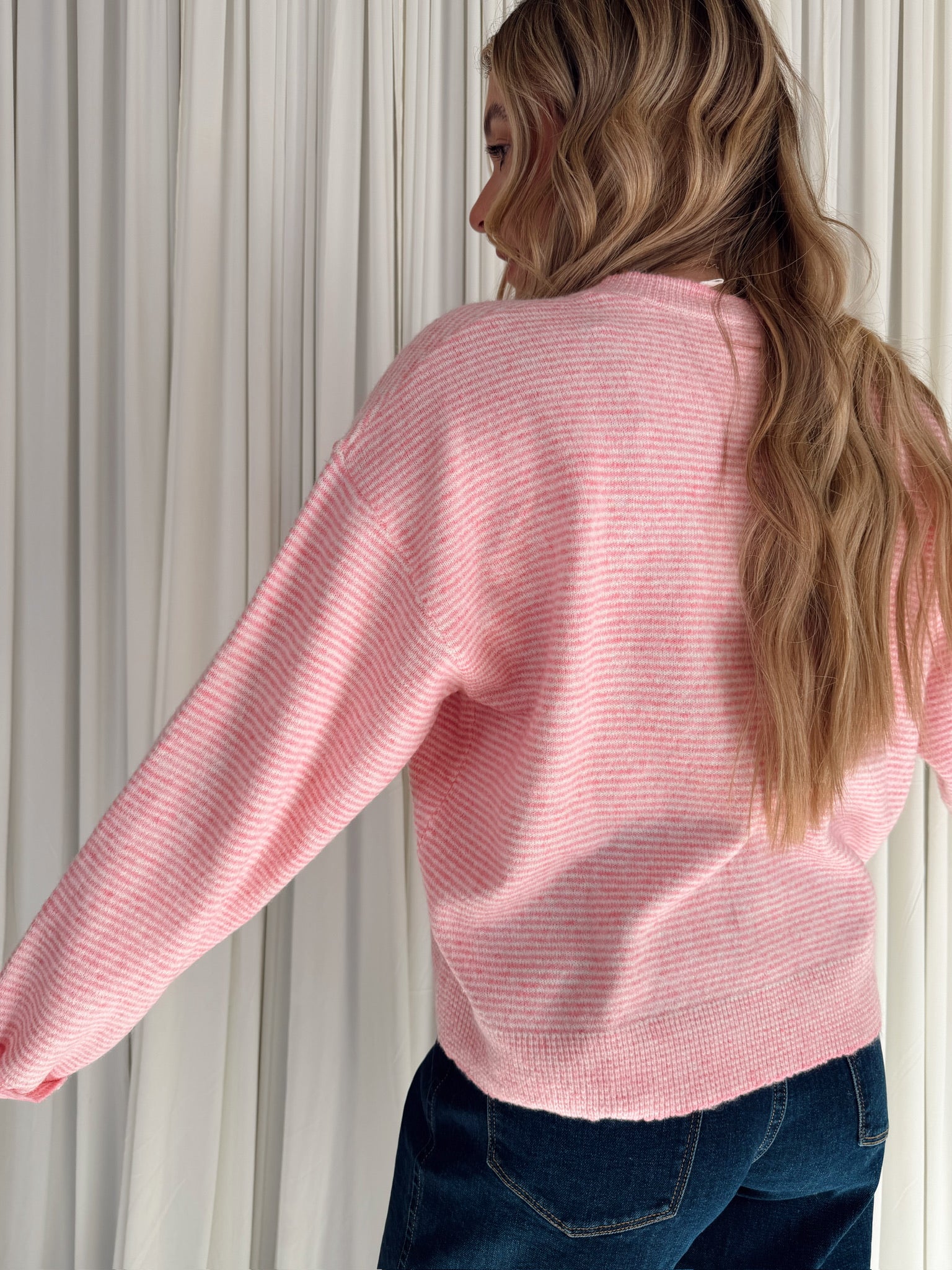 Striped Button-Up Sweater