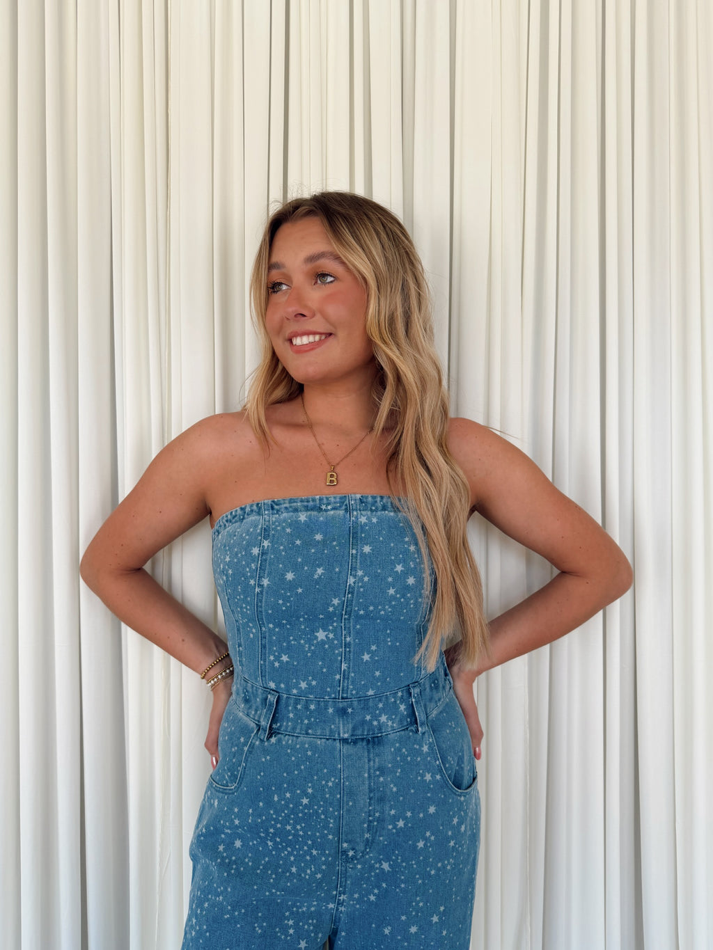 Twill Strapless Barrel Pants Jumpsuit