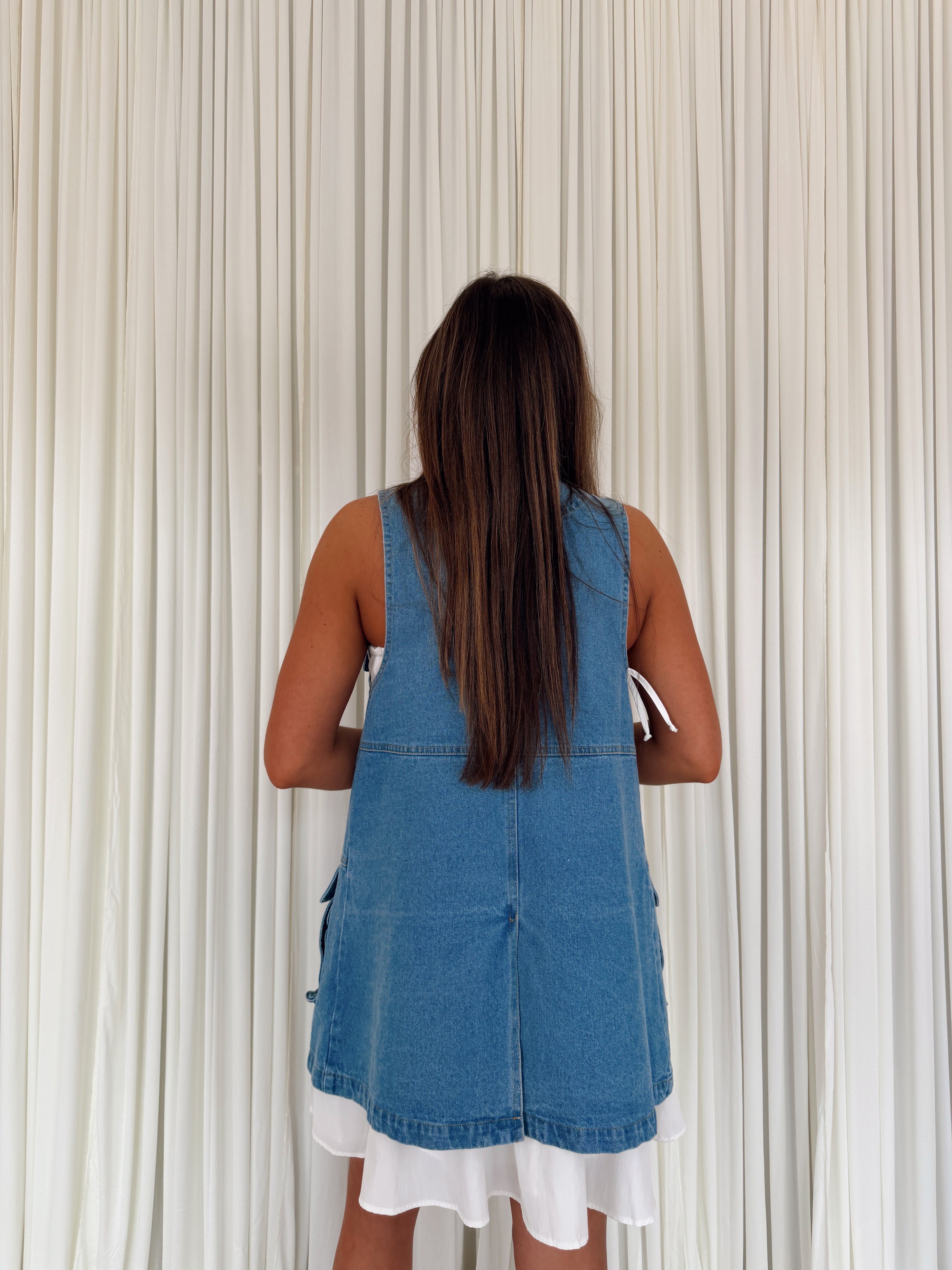 Denim Cargo Utility Vest
