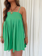 Pleated Strap Mini Dress