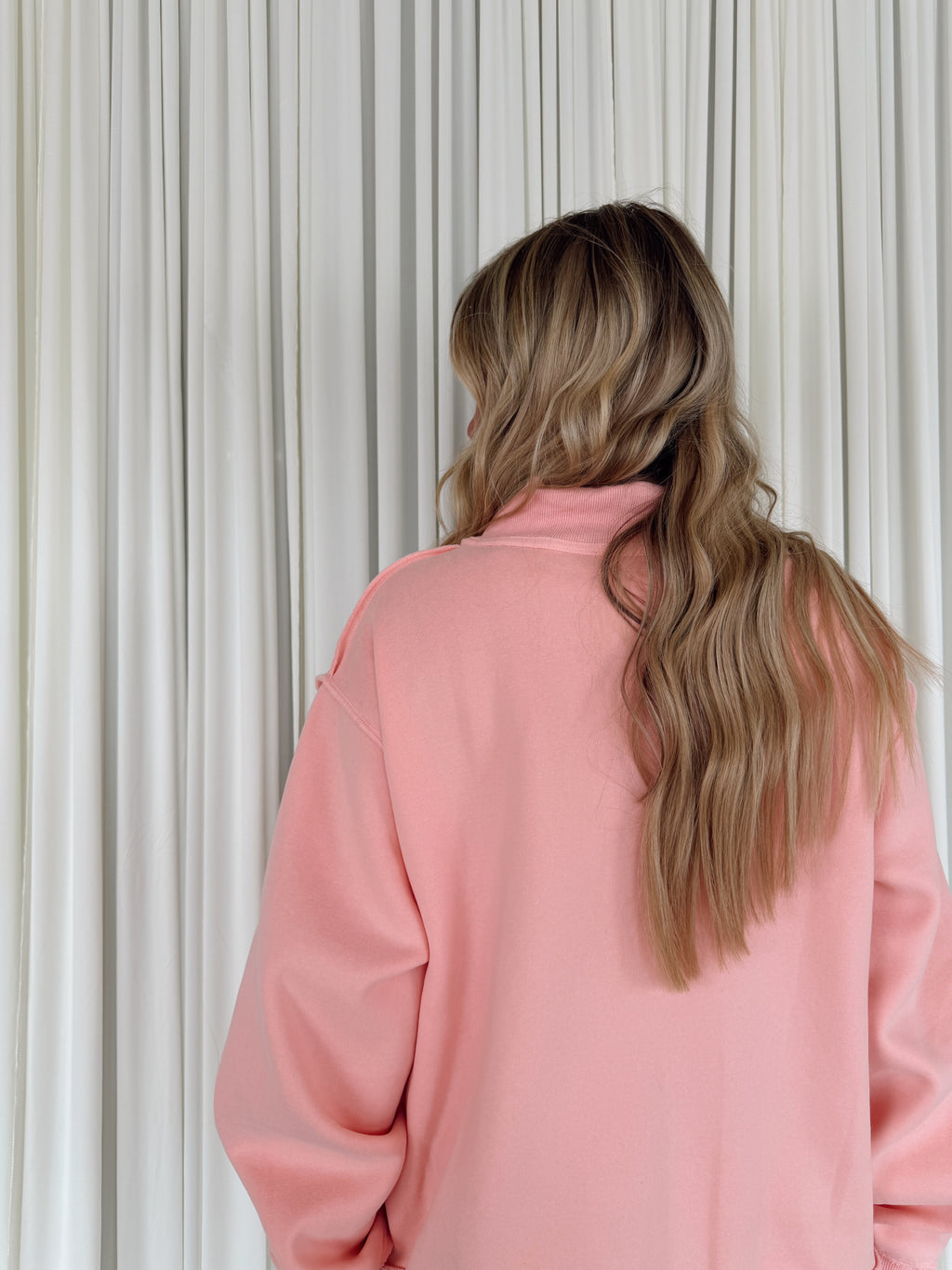 Embroidered Mock Neck Sweatshirt