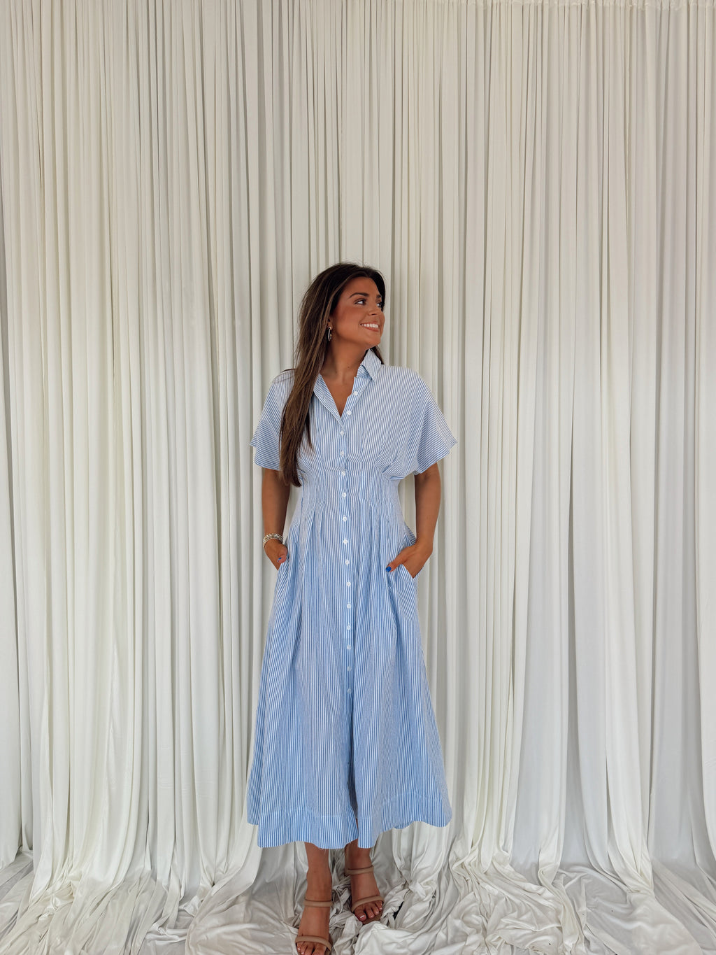 Bonnie Buttondown Woven Midi Dress