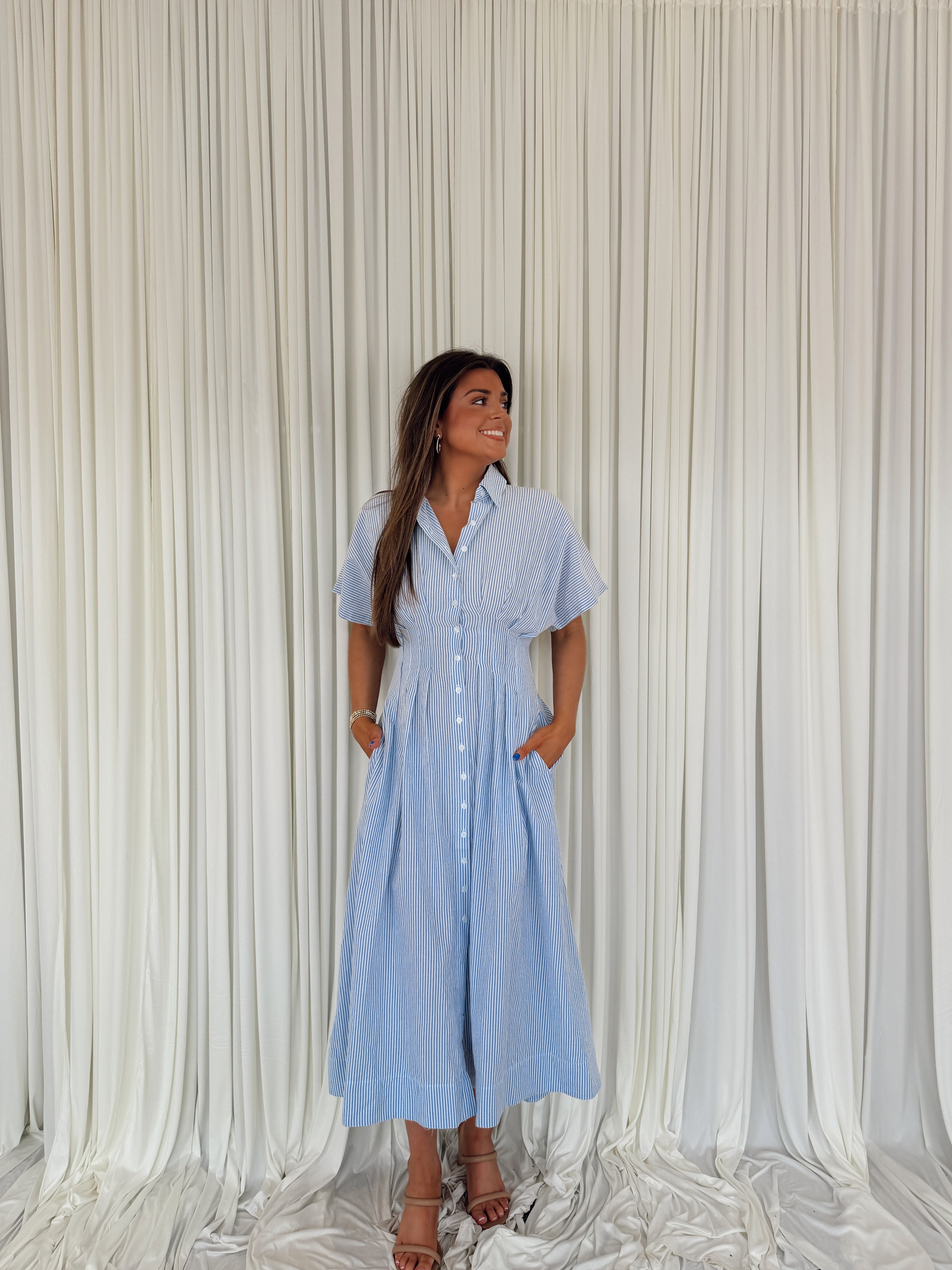 Bonnie Buttondown Woven Midi Dress