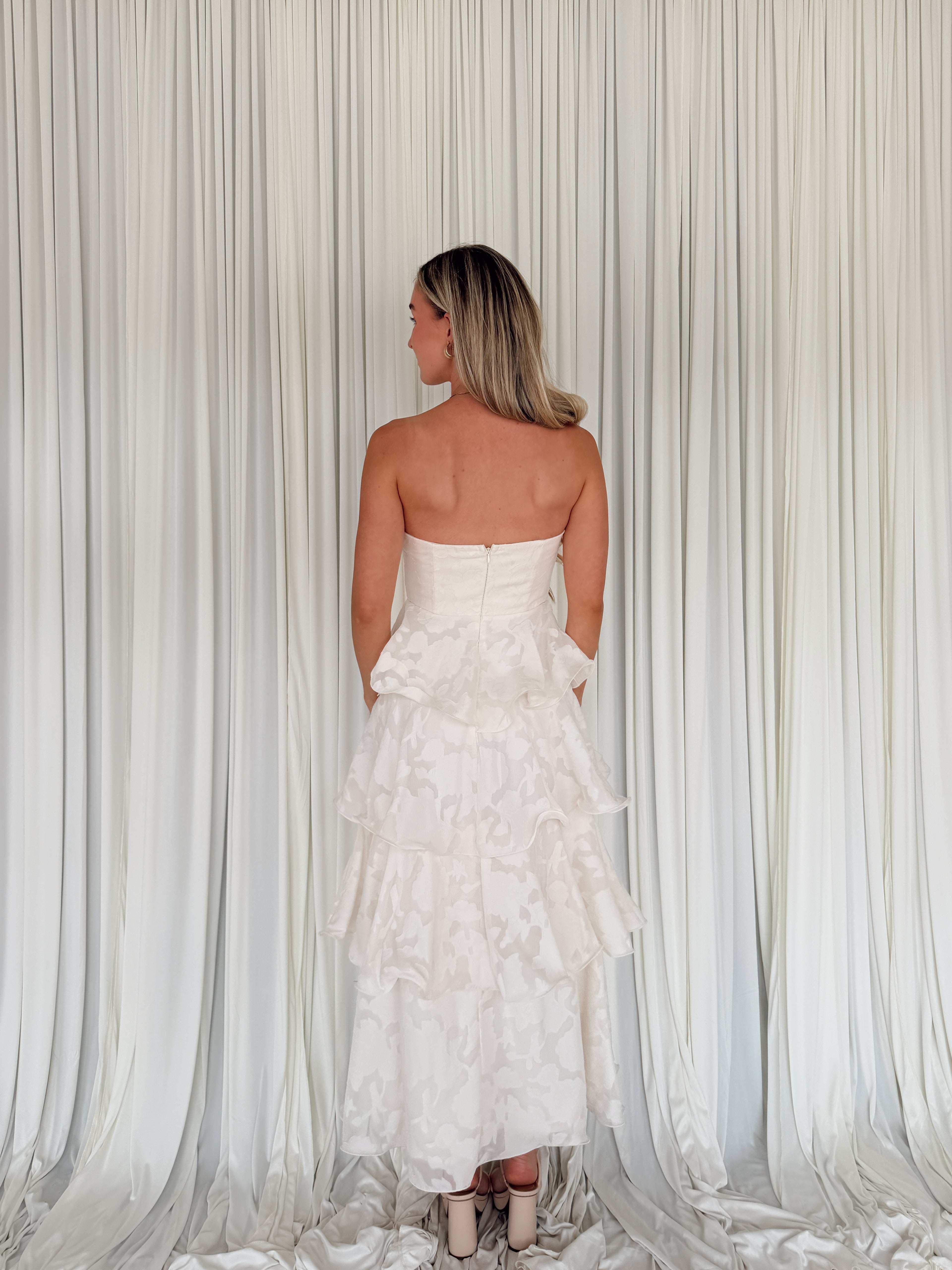 Off Shoulder Tiered Maxi Dress