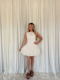 Eyelet Drop-Waist Bubble Mini Dress