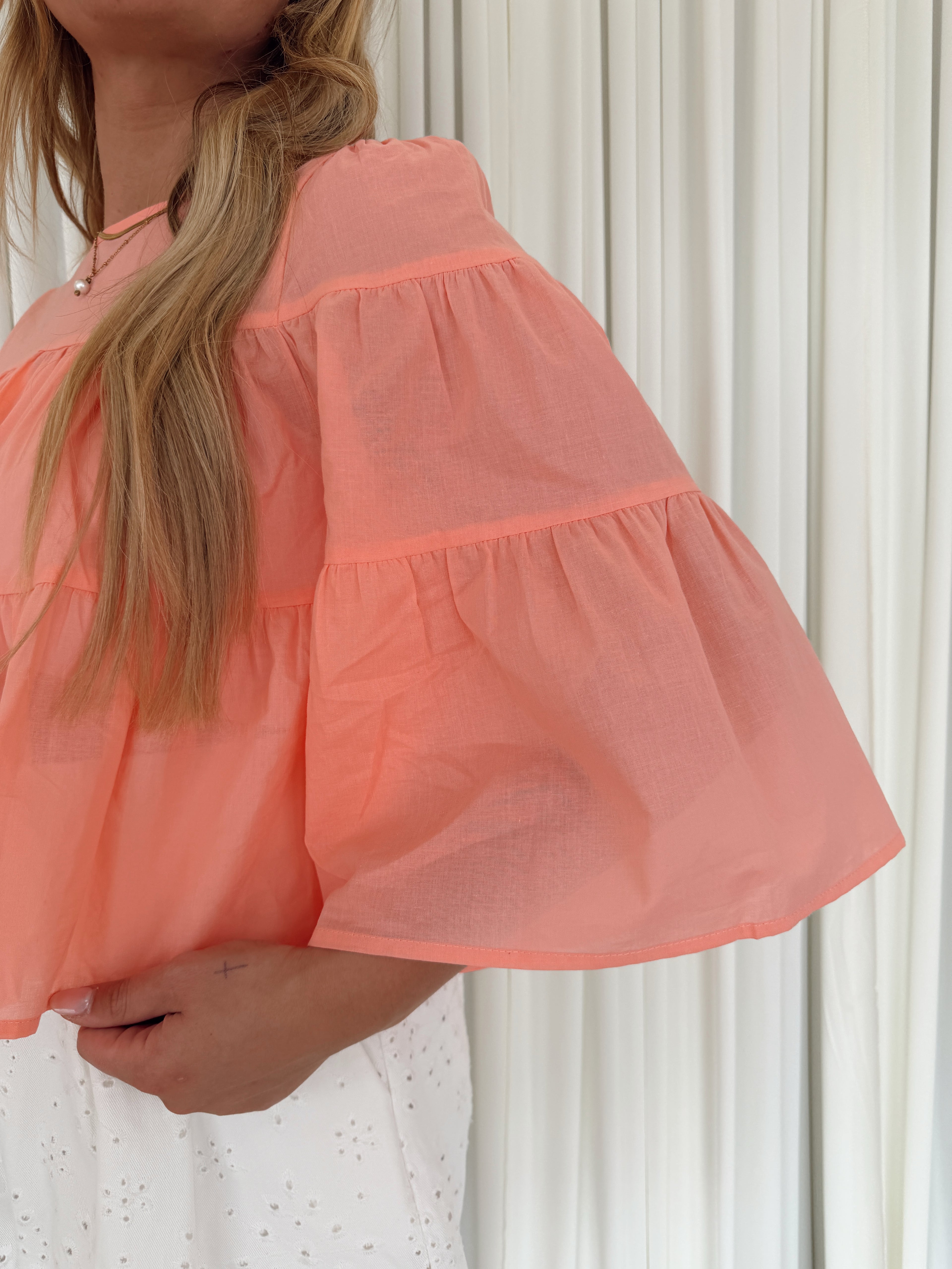 Tiered Relaxed Crop Blouse