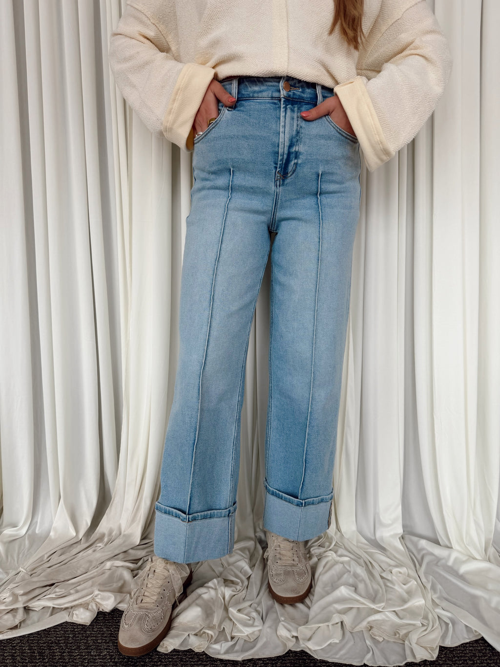 Holly Cuffed Hem Denim - Prescott