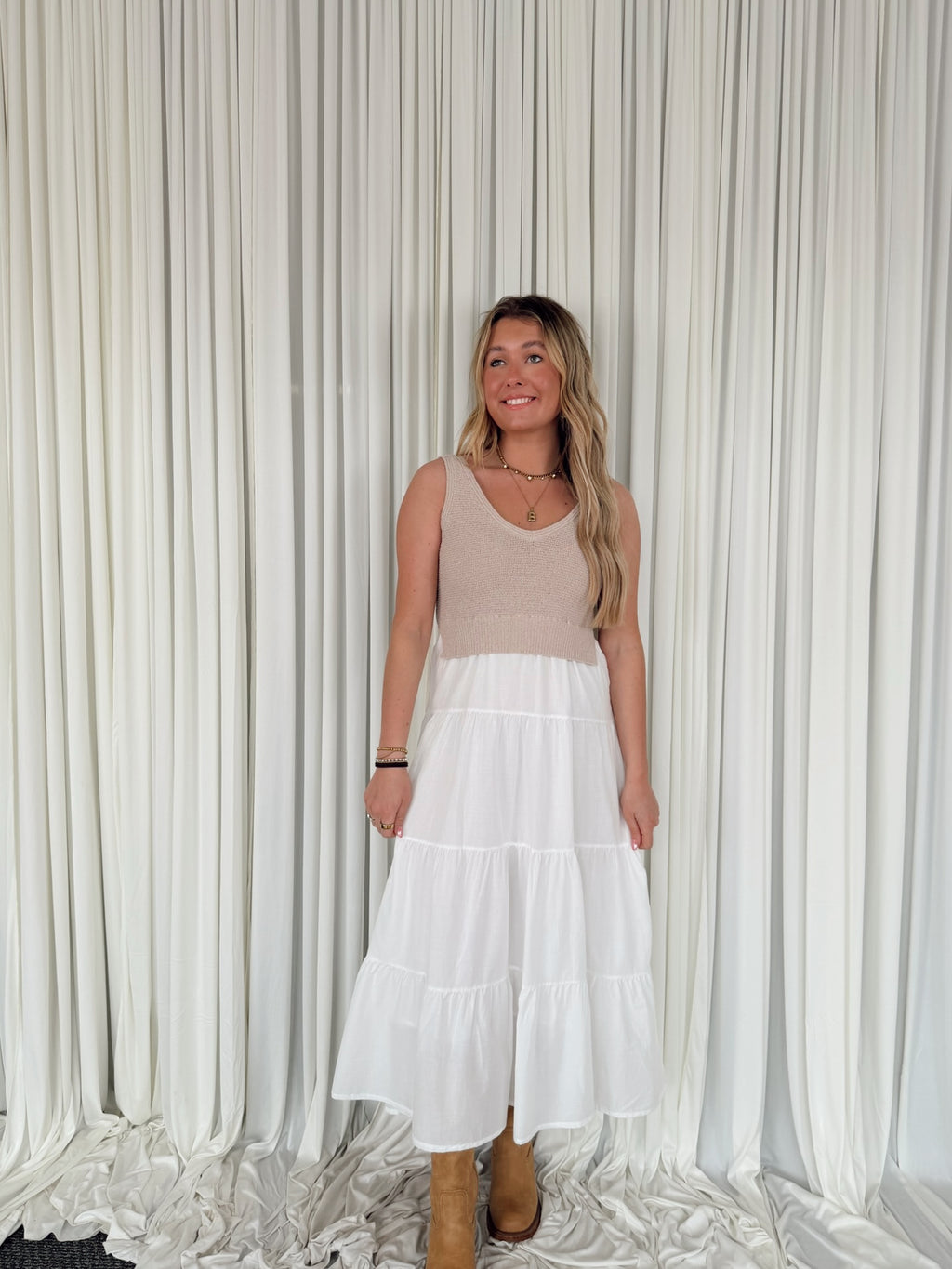 Woven/Knit Maxi Dress