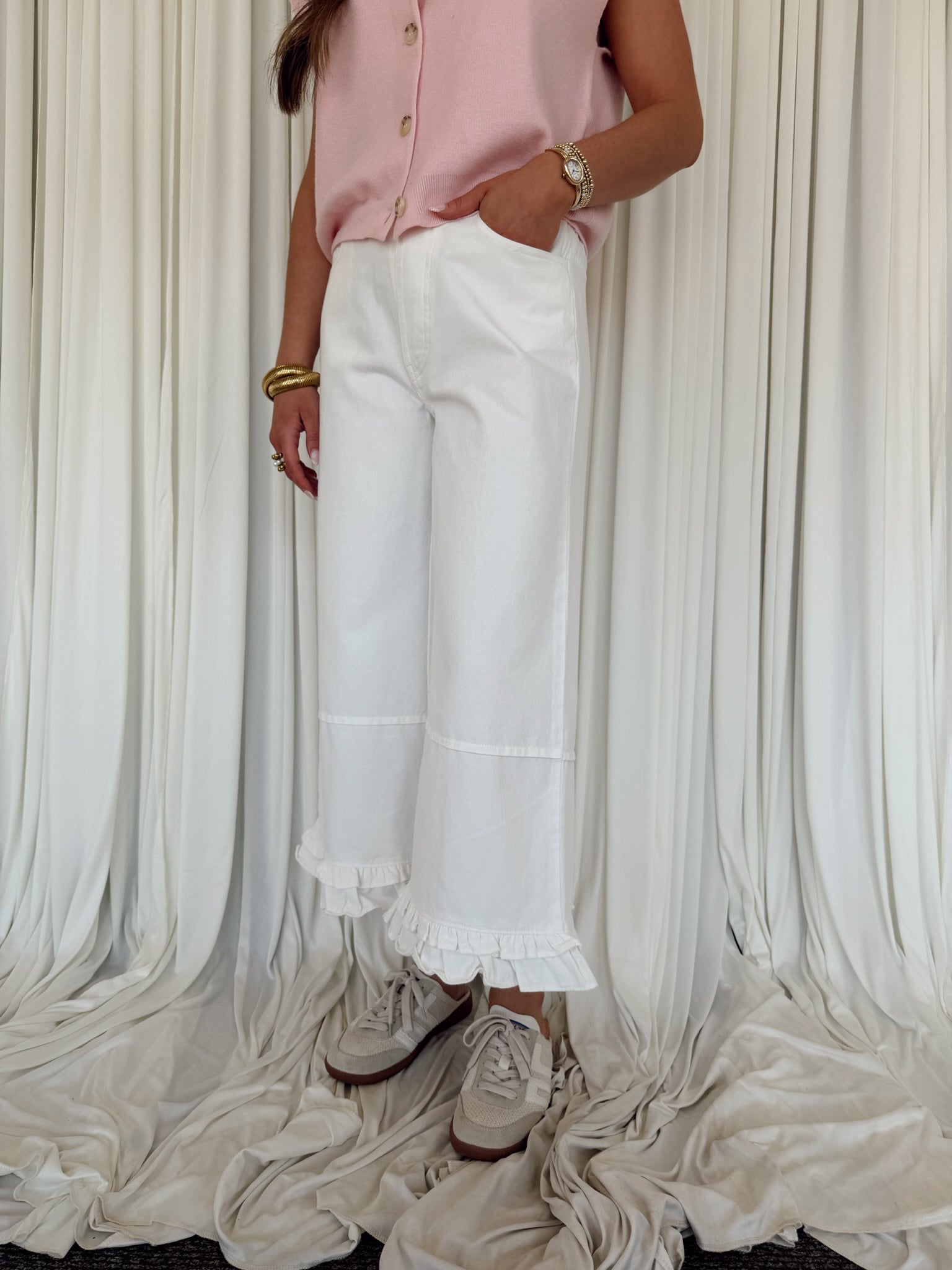 Ruffled Hem Pants