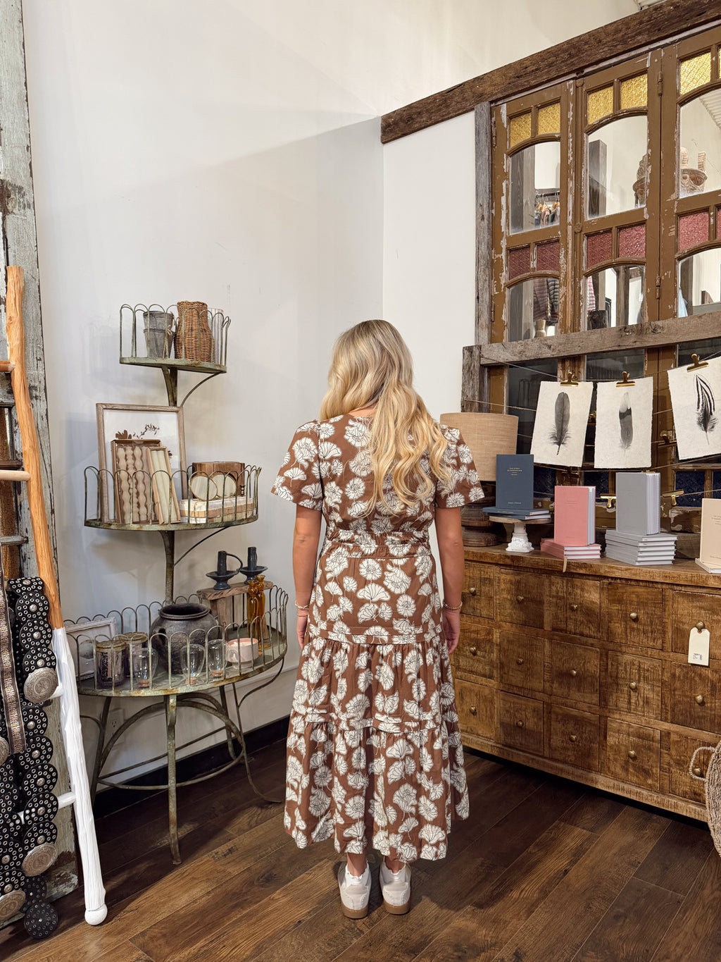 Printed Tiered Midi Dress