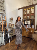 Georgie Satin Maxi Zebra Dress