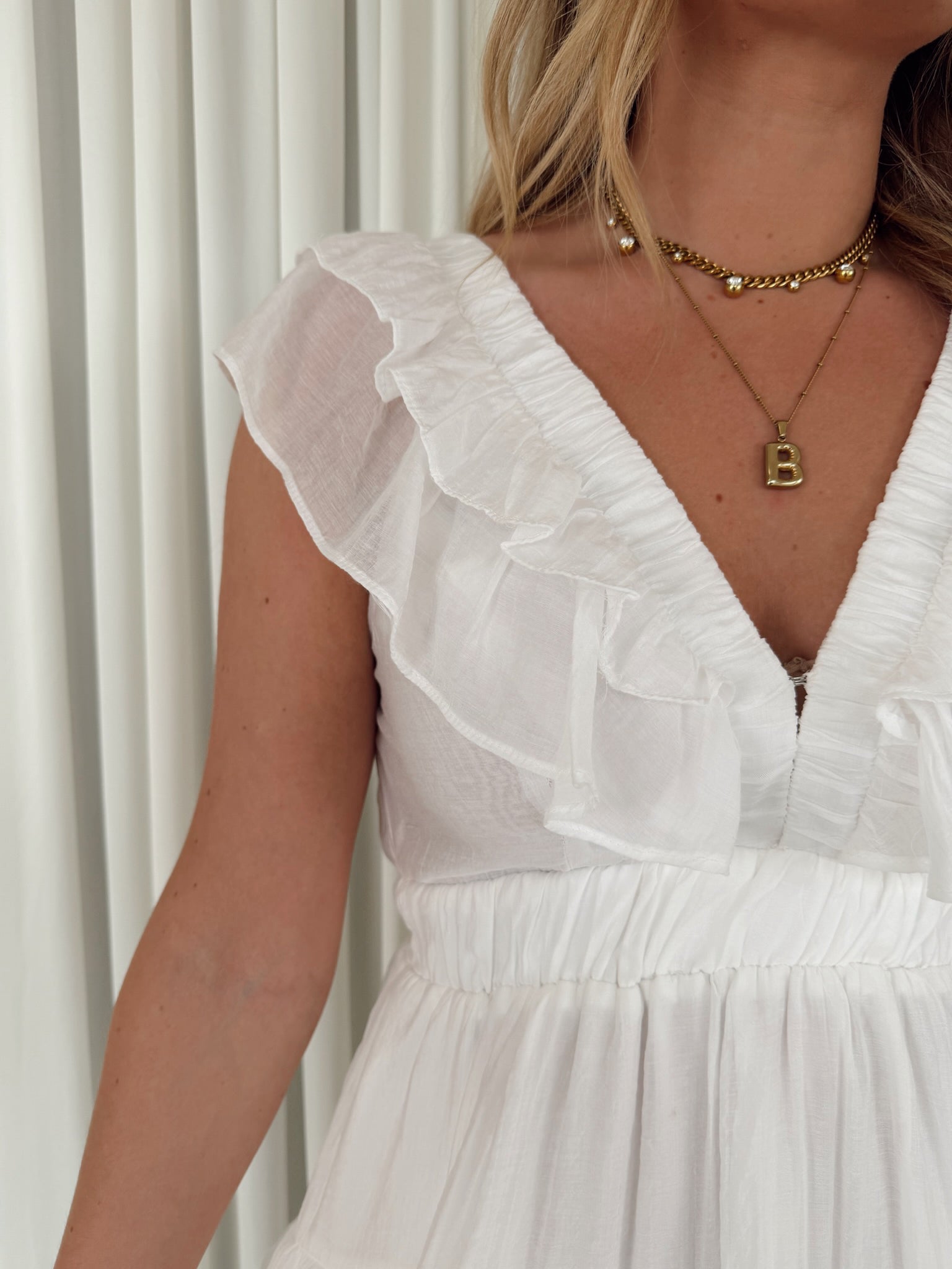V-Neck Ruffle Tiered Dress