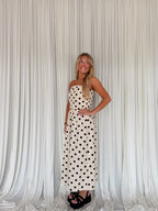 Polka Dot Strapless Tube Midi
