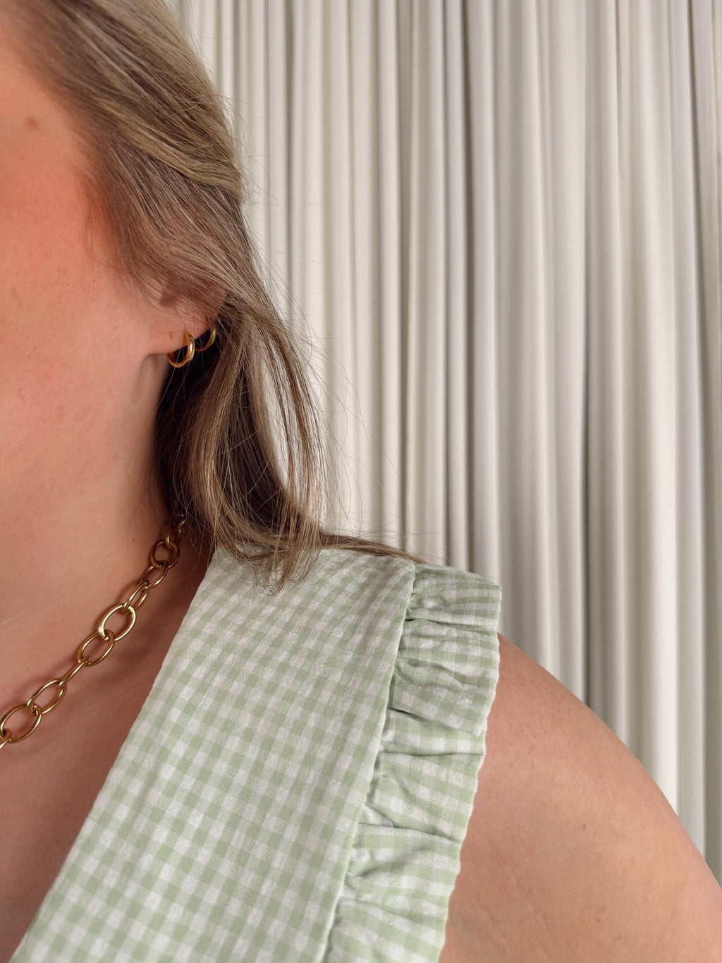 The Ruffled Collar Plaid Blouse