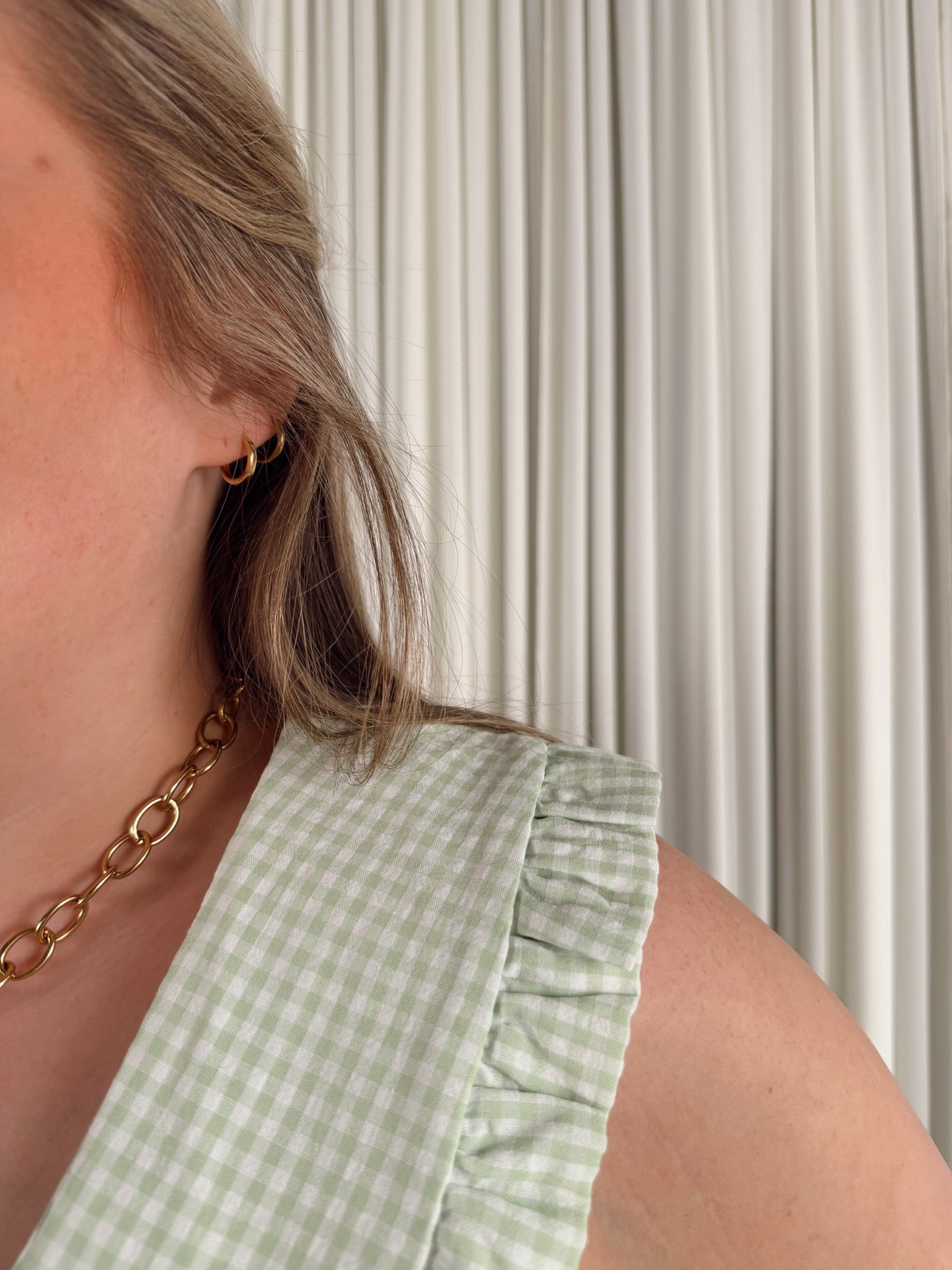 The Ruffled Collar Plaid Blouse