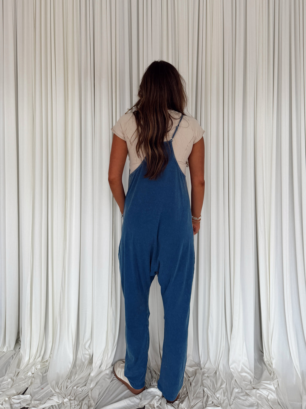 Mineral Wash Spaghetti Strap Jumpsuit