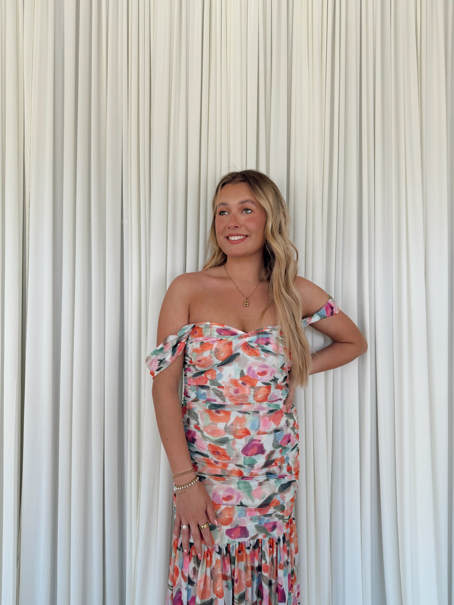 Drop-Waist Sweetheart Maxi Dress