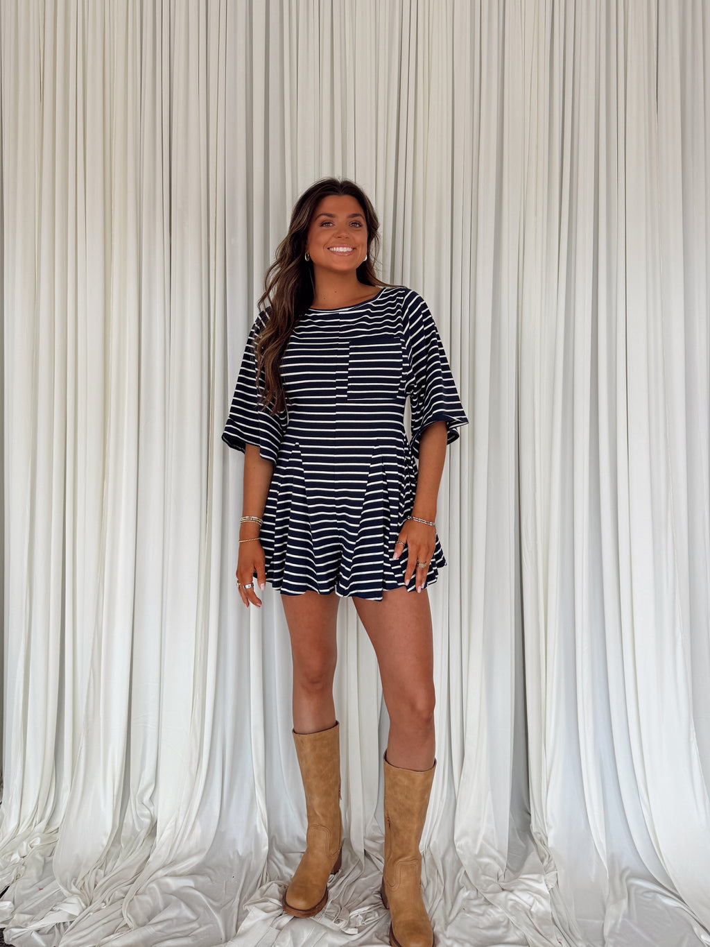 Striped Flowy Romper