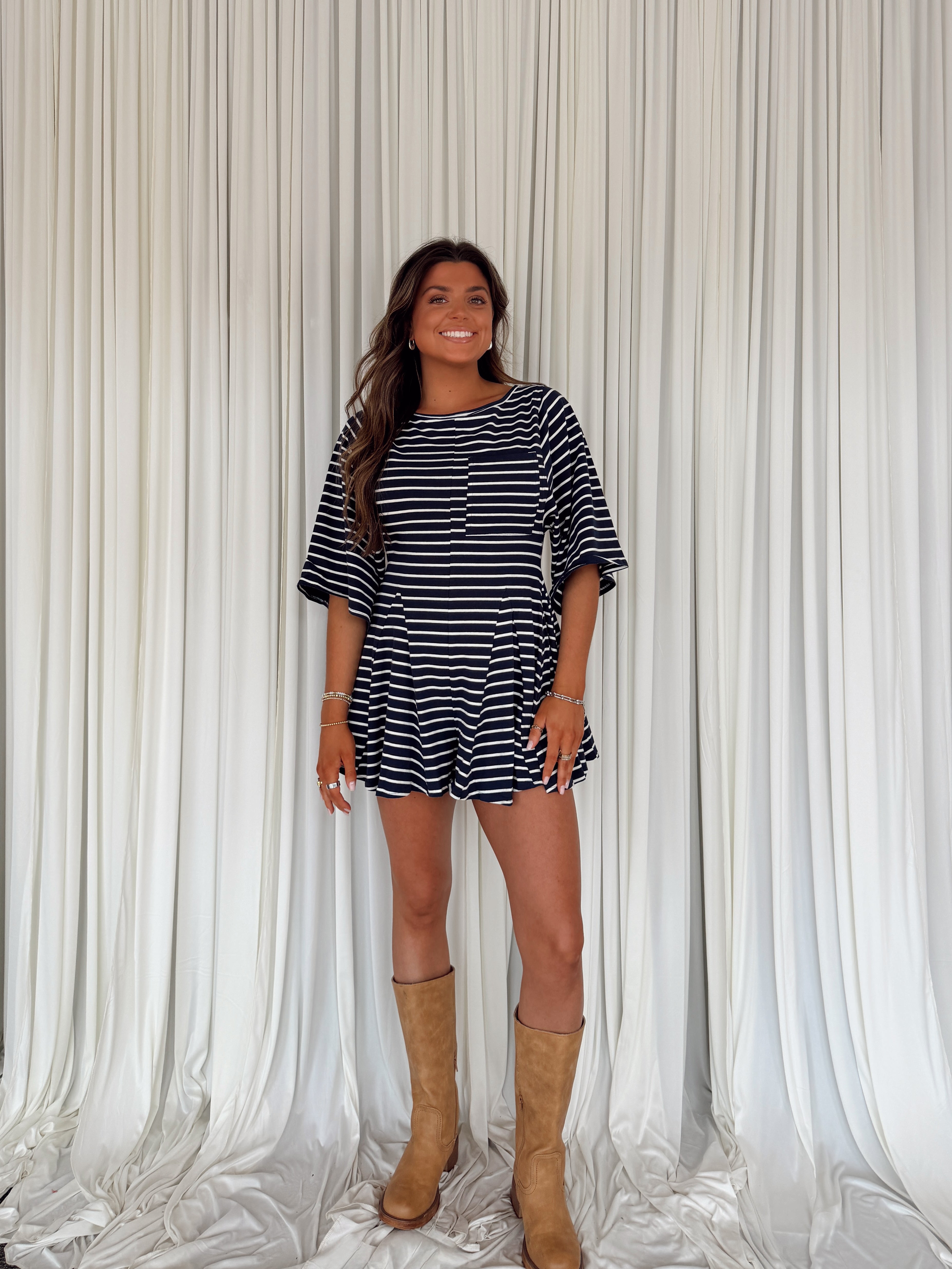 Striped Flowy Romper