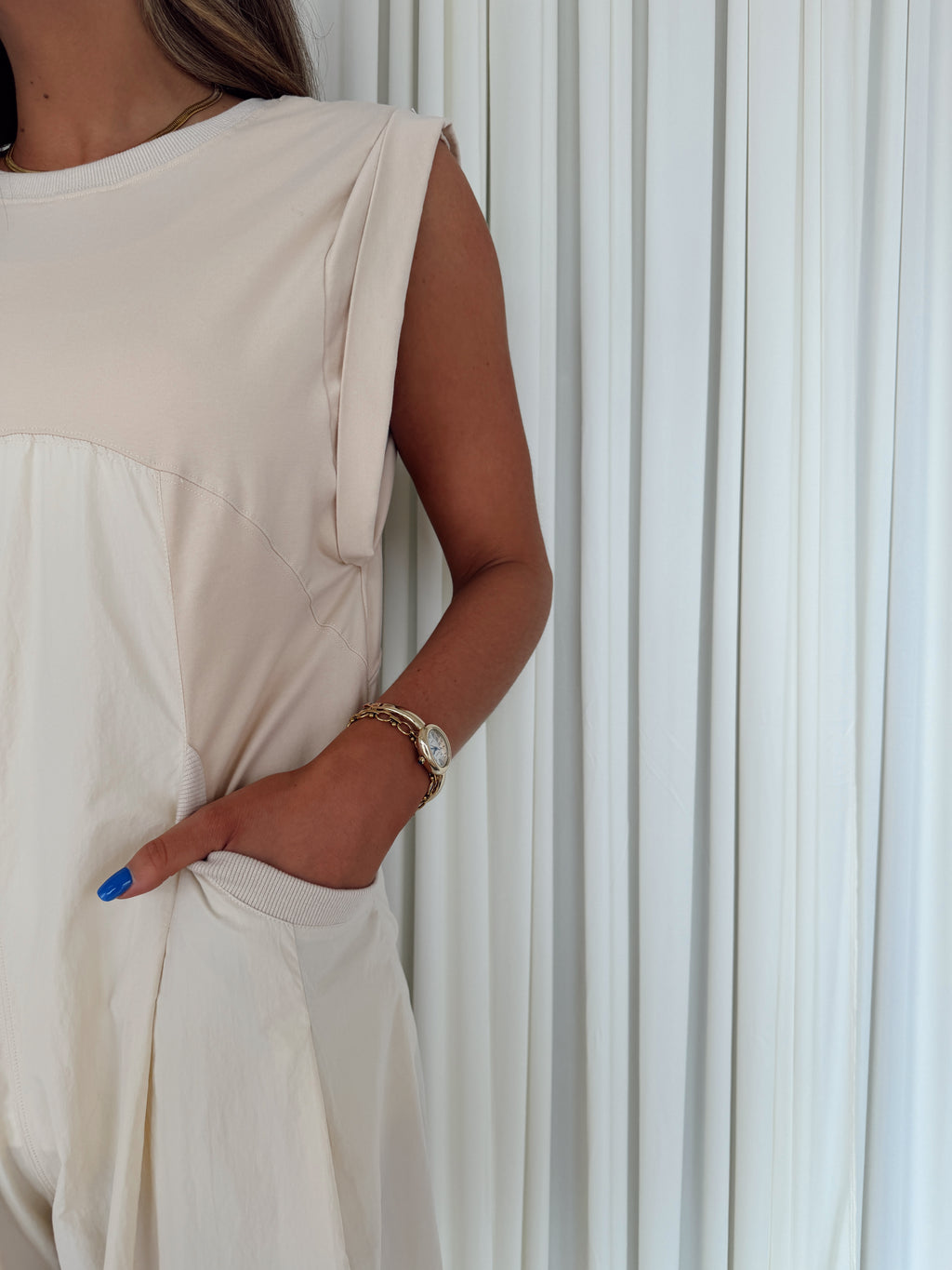 Mineral Washed Open Back Jumpsuit