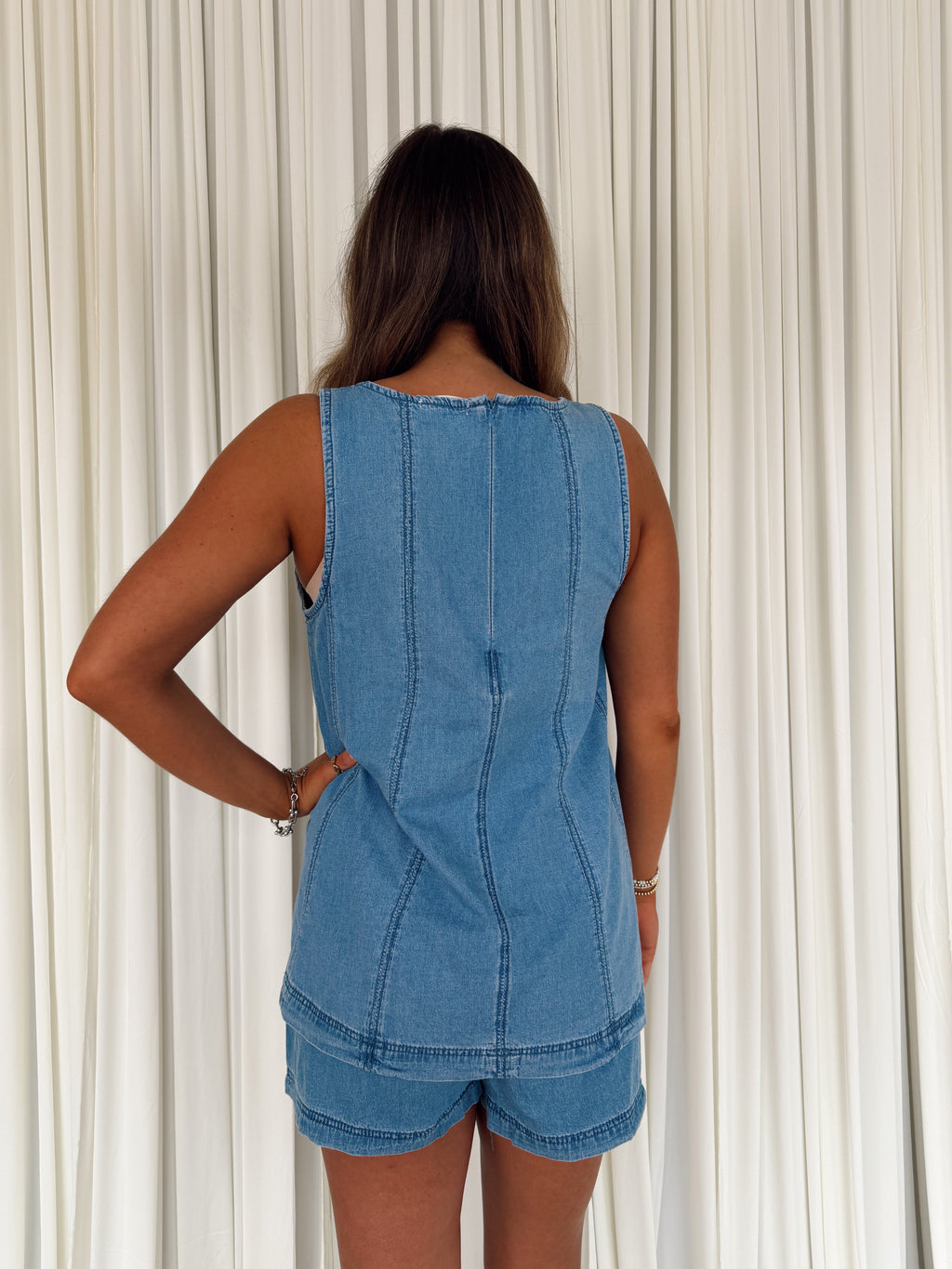 Cotton Denim Shorts