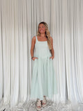 Square Neck Basque Waist Dress