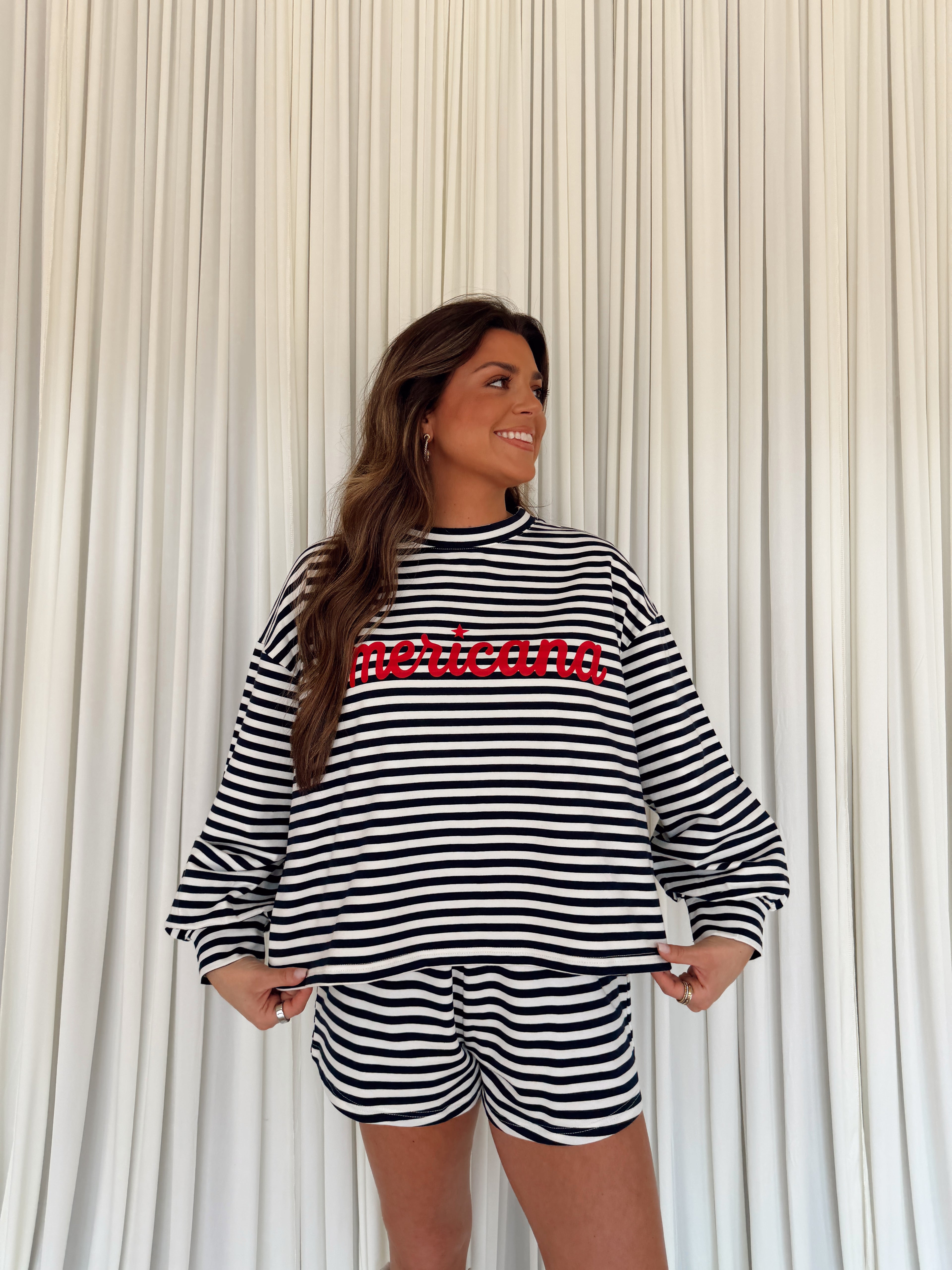 American Girl Oversized Striped T-shirt
