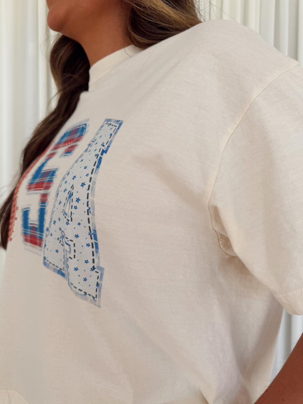 USA Patchwork Cropped Tee