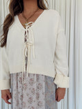 Front Tie Sweater Cardigan