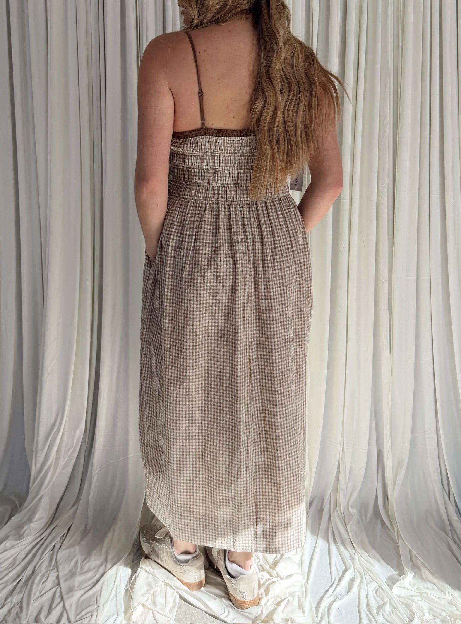 Layered Gingham Dress