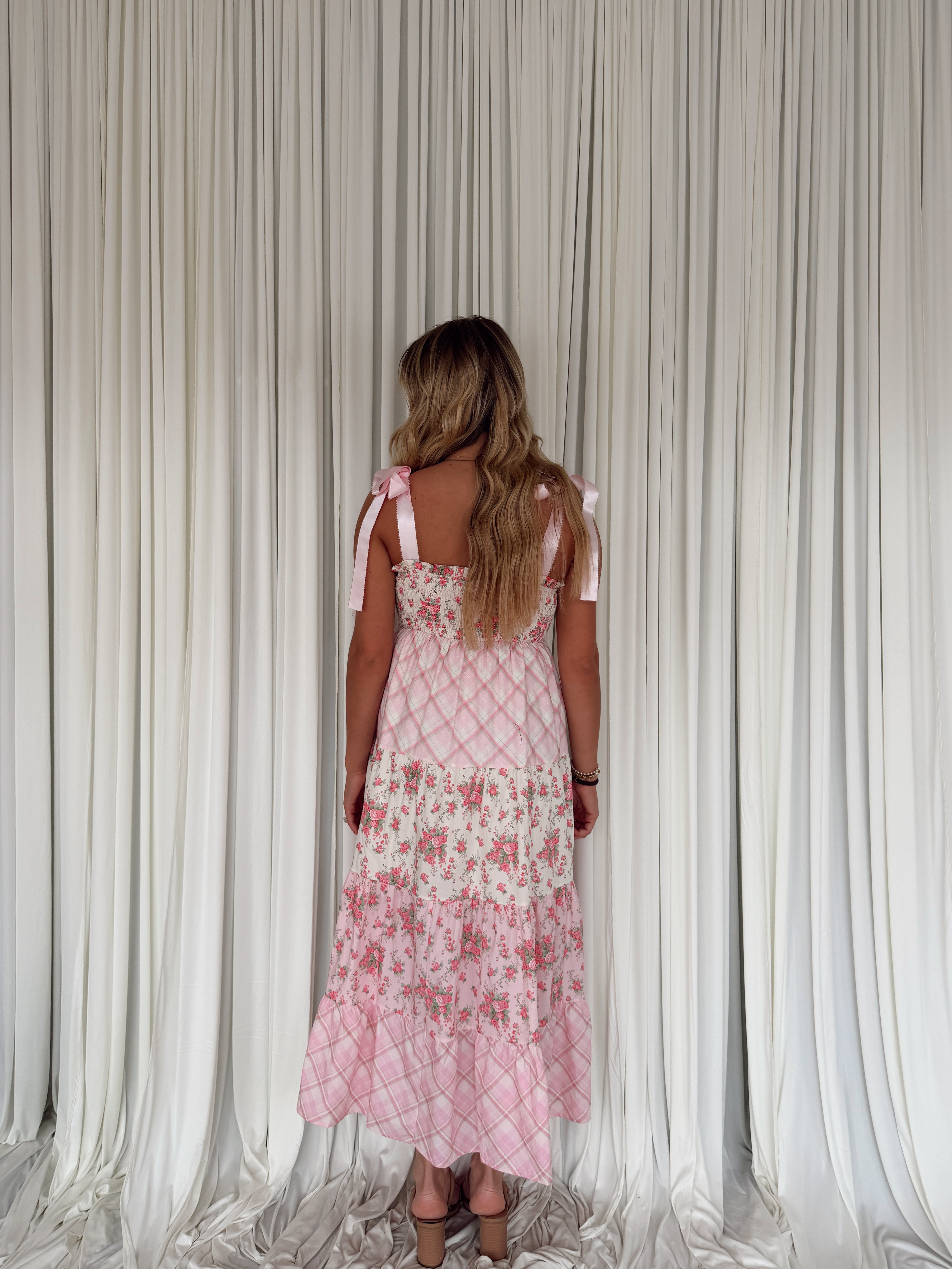 Poplin Printed With Satin Tie Dress
